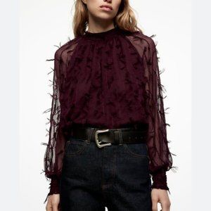 Zara Burgundy Blouse